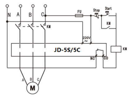電動機缺相保護器工作原理和接線圖